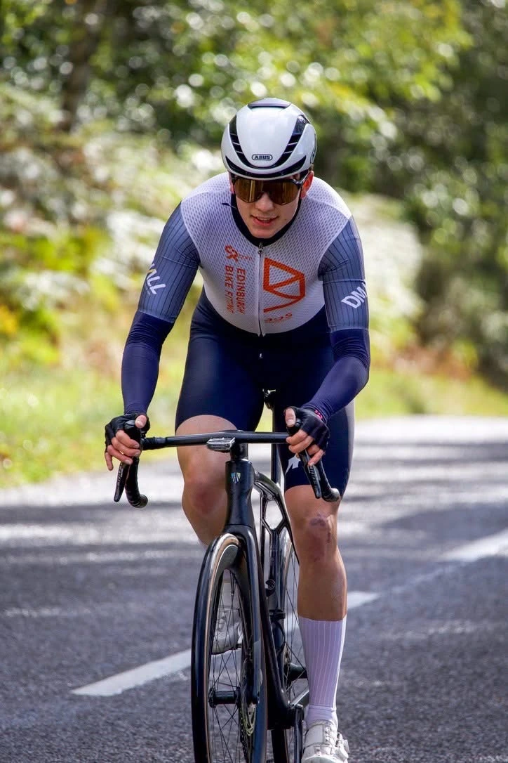 Sam wears the stripes as the Scottish Hill Climb Champion